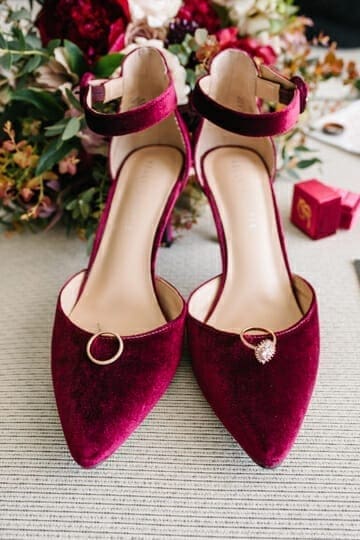 Wine Colored Bridal Shoes